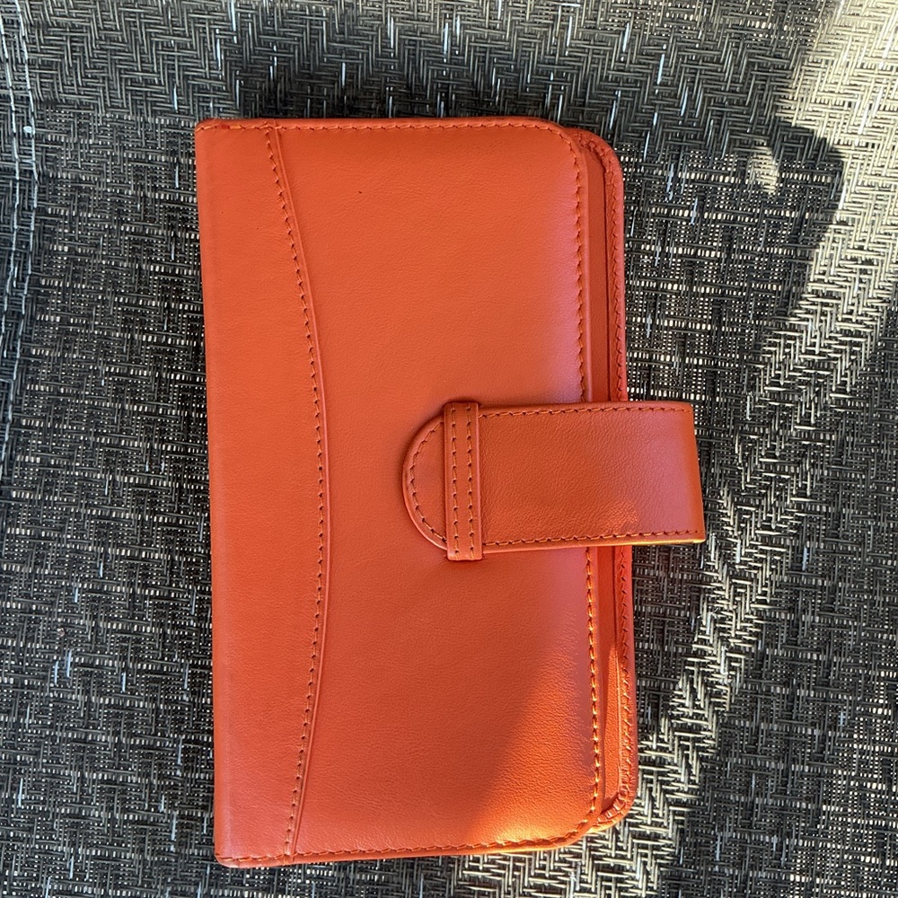Piel Frama Orange Leather Phone Wallet